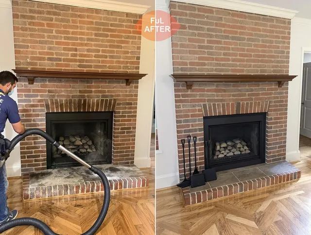 Rancho Santa Margarita Chimney Sweep carefully sanitizing a fireplace in Rancho Santa Margarita, CA